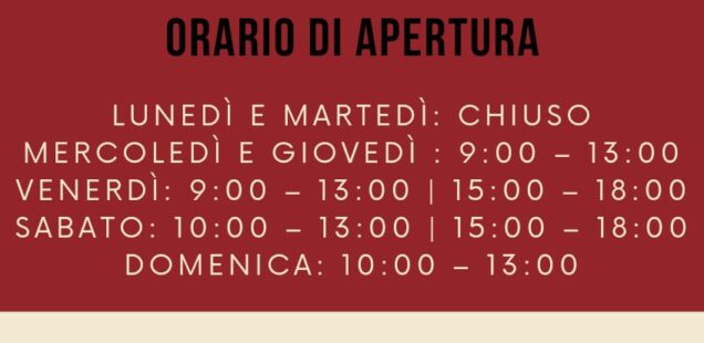 NUOVI ORARI DEL POLO CULTURALE DI TOLFA